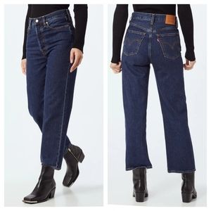 Levi's Women's Ribcage Straight Ankle Cotton Lyocell Denim Jeans Hi-Rise Size 26